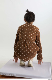 Aera  1 brown dots dress casual dressed kneeling white…